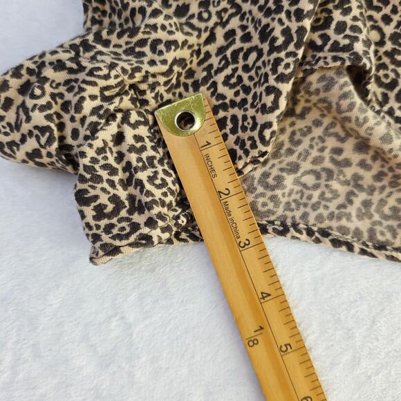 Hollister Romper Medium Tan Leopard Print Y2K Beachy Summer BOHO Sleeveless - Picture 12 of 13